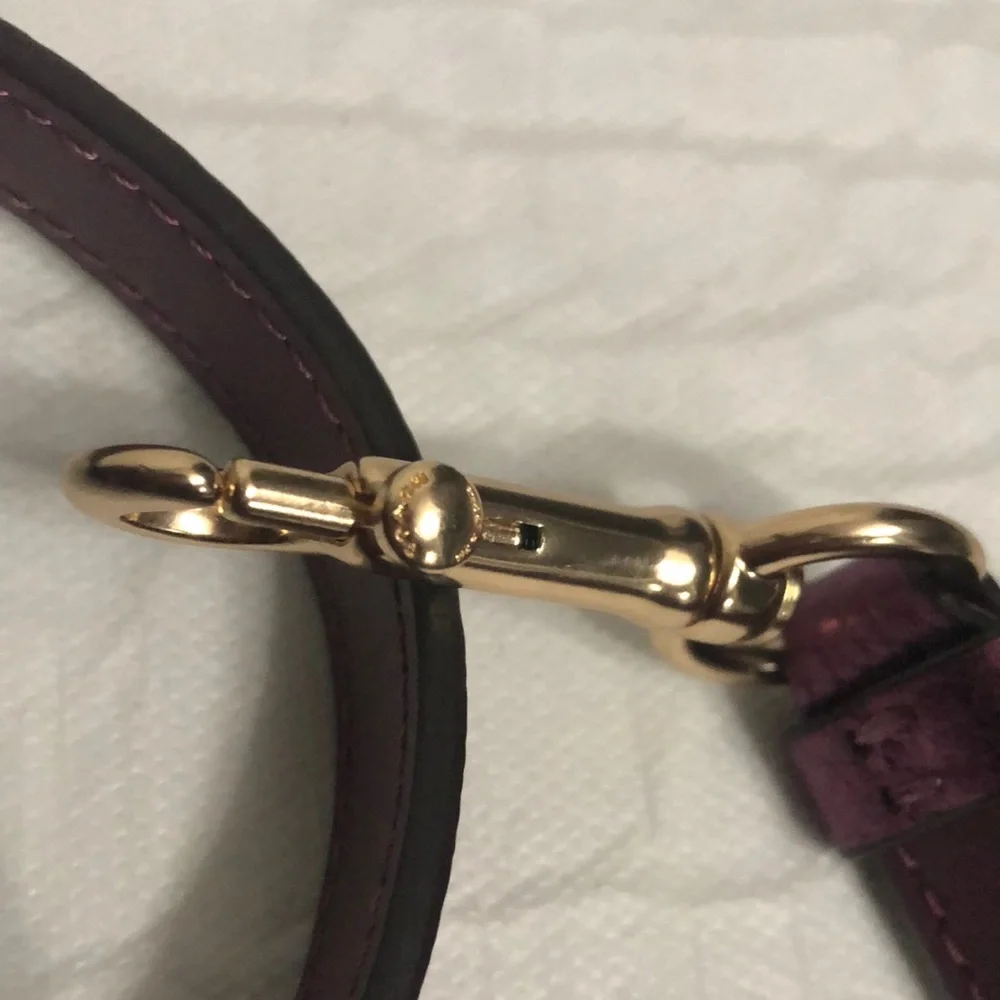 Coach Adjustable Metallic Purple Leather Strap